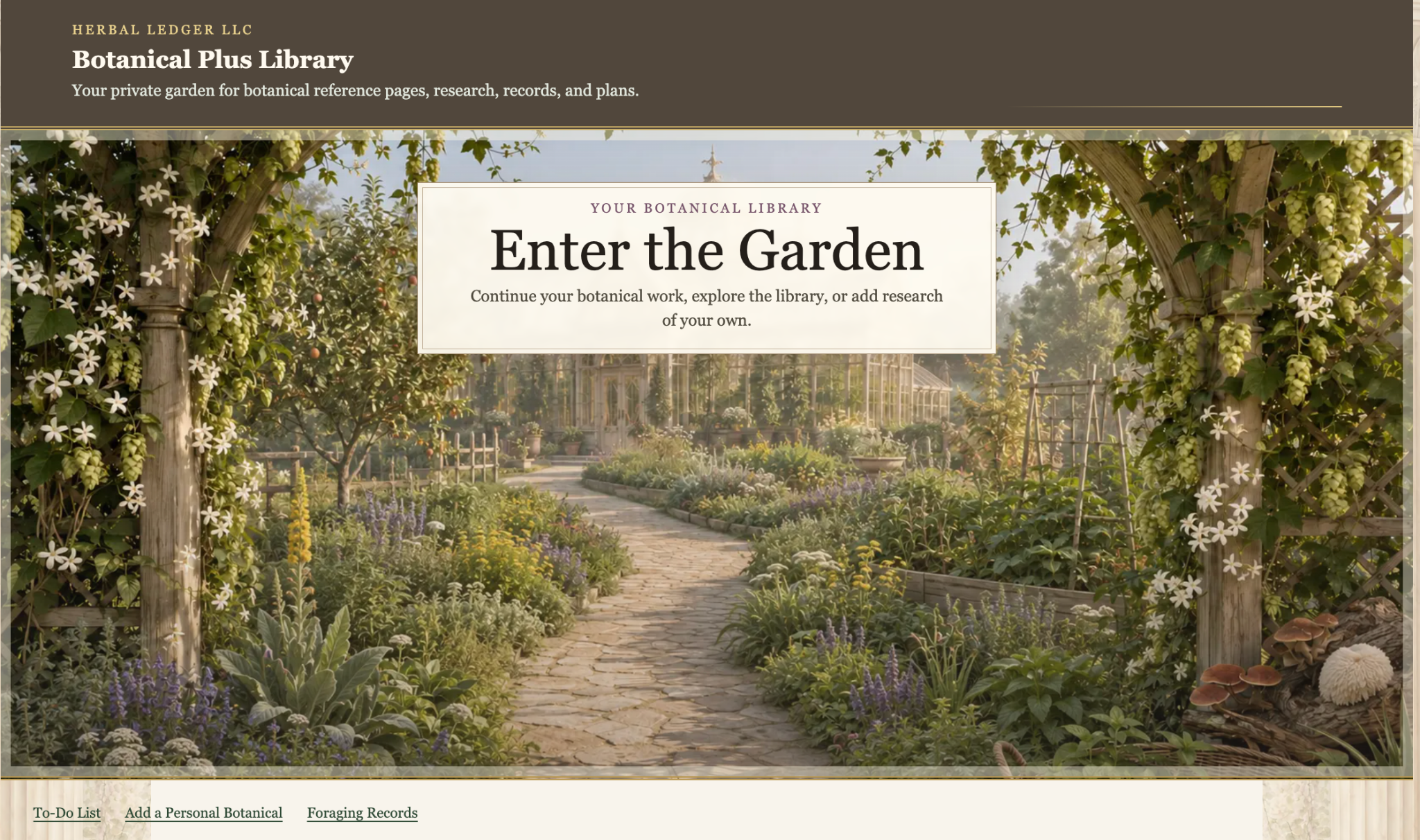 Actual Herbal Ledger Your botanical research screen